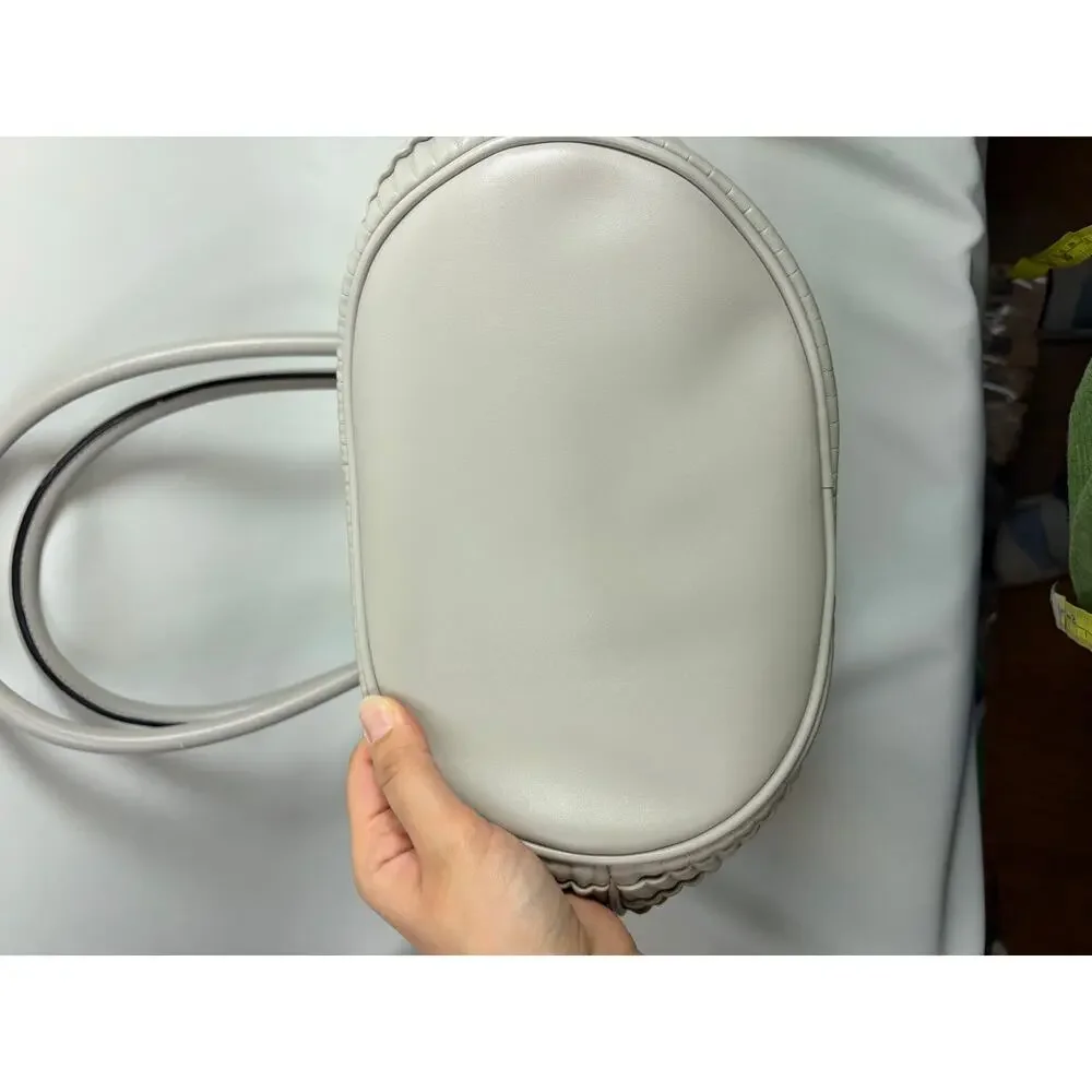 Calvin Klein Modern Essential Bucket Bag Light Grey Large Tote (read)